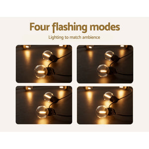 Solar Festoon Lights | 17M | Outdoor LED String Lights | Christmas Wedding Decor | 2 Pack
