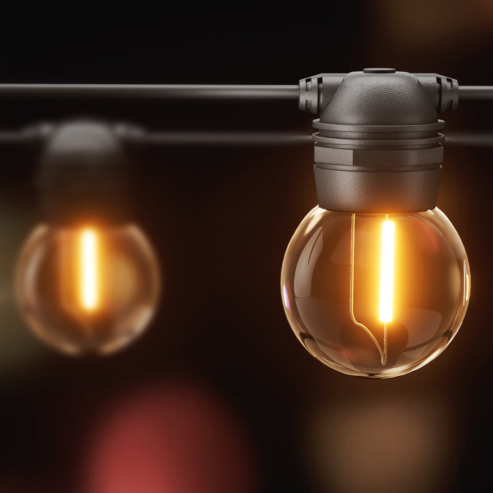 Solar Festoon Lights | 17M | Outdoor LED String Lights | Christmas Wedding Decor | 2 Pack