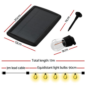 Solar Festoon Lights | 17M | Outdoor LED String Lights | Christmas Party Decor | 2 Pack