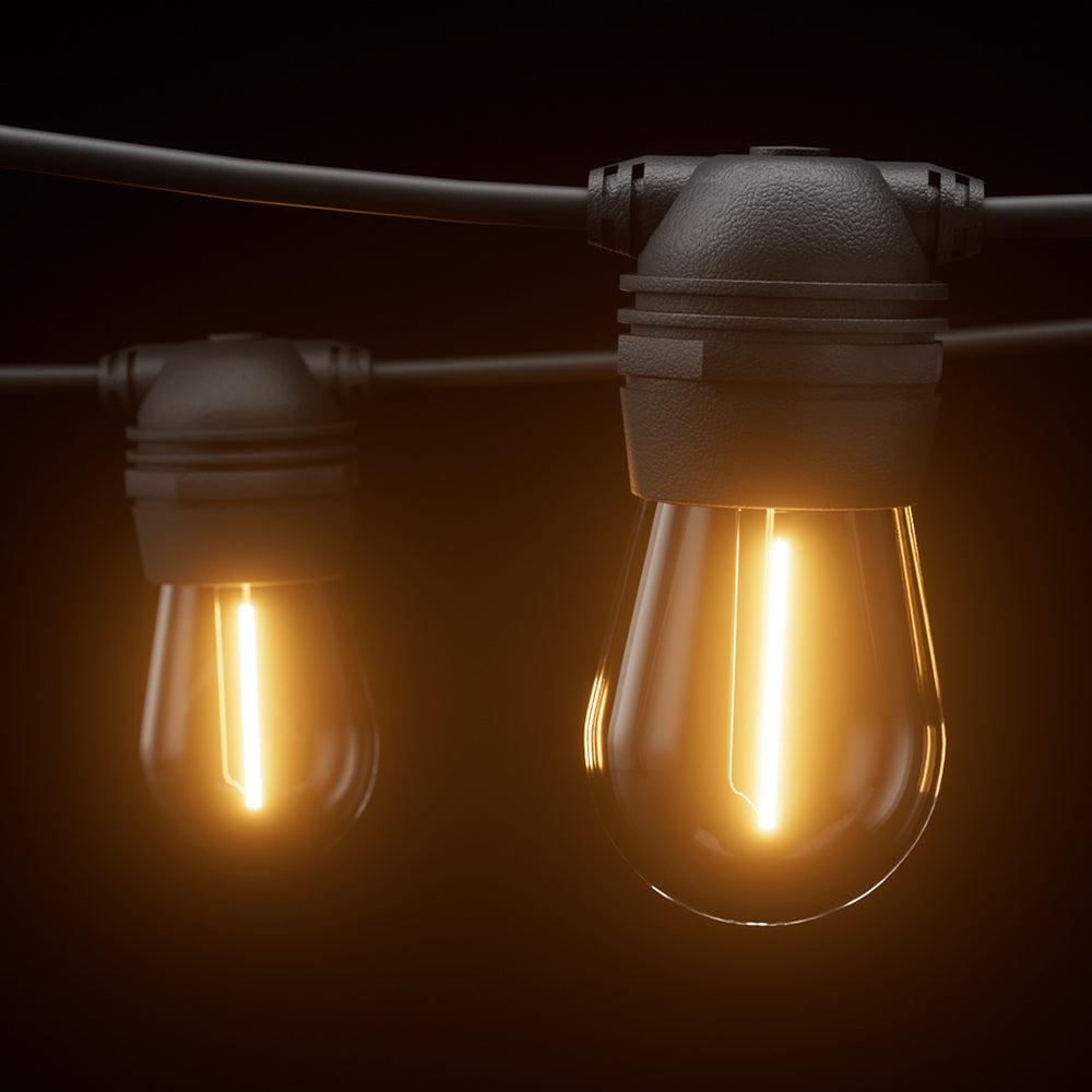 Solar Festoon Lights | 17M | Outdoor LED String Lights | Christmas Party Decor | 2 Pack