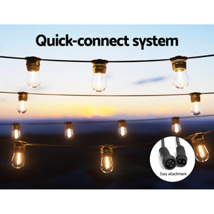 Solar Festoon Lights | 17M | Outdoor LED String Lights | Christmas Party Decor | 2 Pack