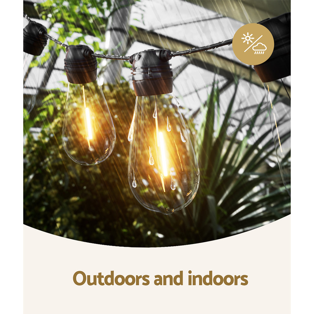 Solar Festoon Lights | 17m LED String | Outdoor Garden Party Decor