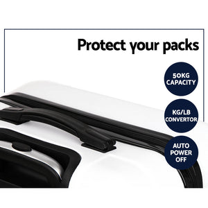 Wanderlite 3pcs Luggage Trolley | Travel Suitcase Set | TSA | Hard Shell Case | Strap | White