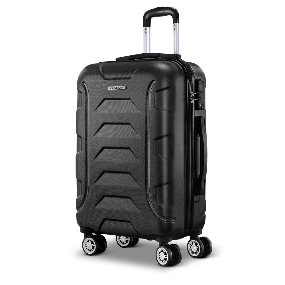 Wanderlite 20" 55cm Luggage Trolley Travel Suitcase Set | Hard Case | Lightweight | Strap
