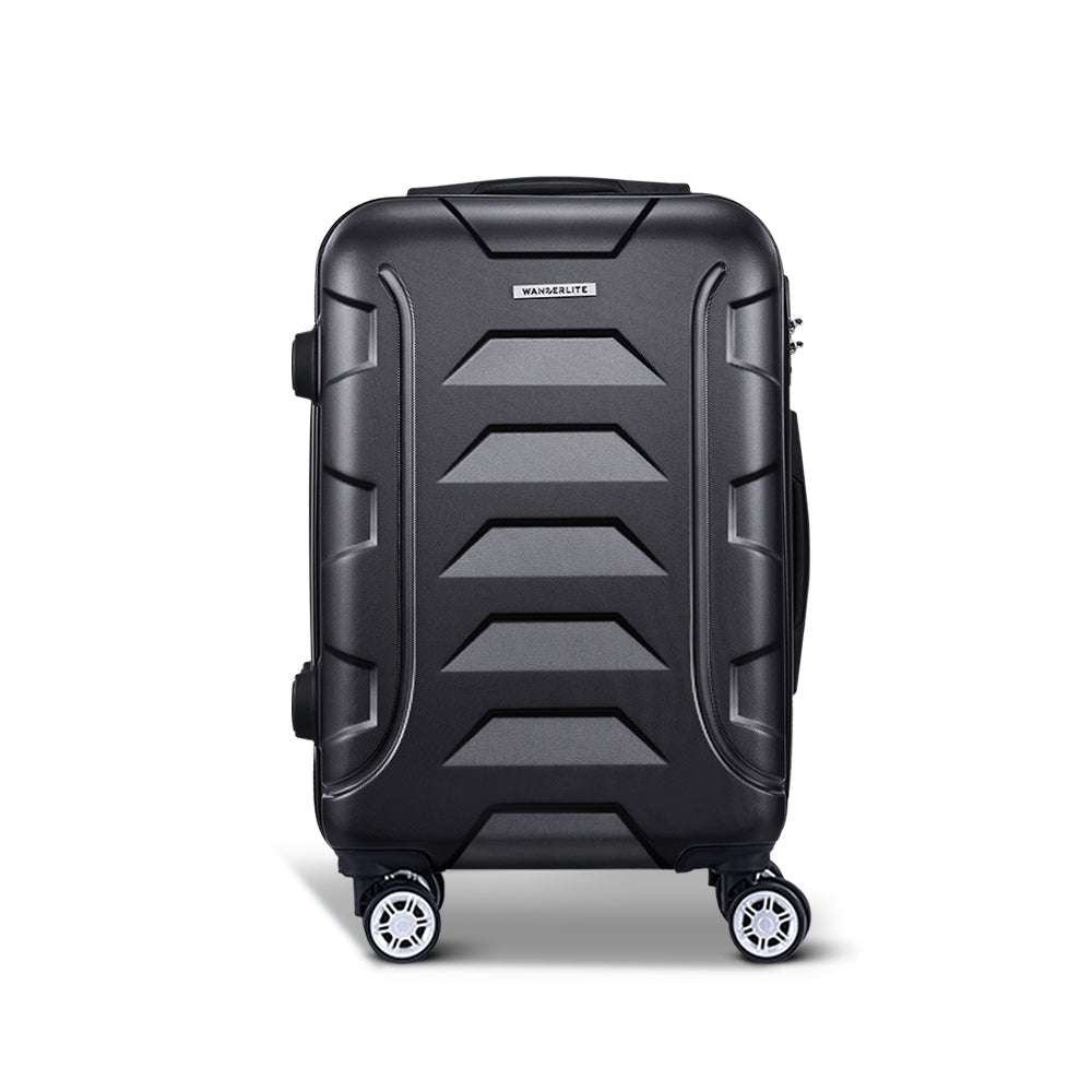 Wanderlite 20" 55cm Luggage Trolley Travel Suitcase Set | Hard Case | Lightweight | Strap