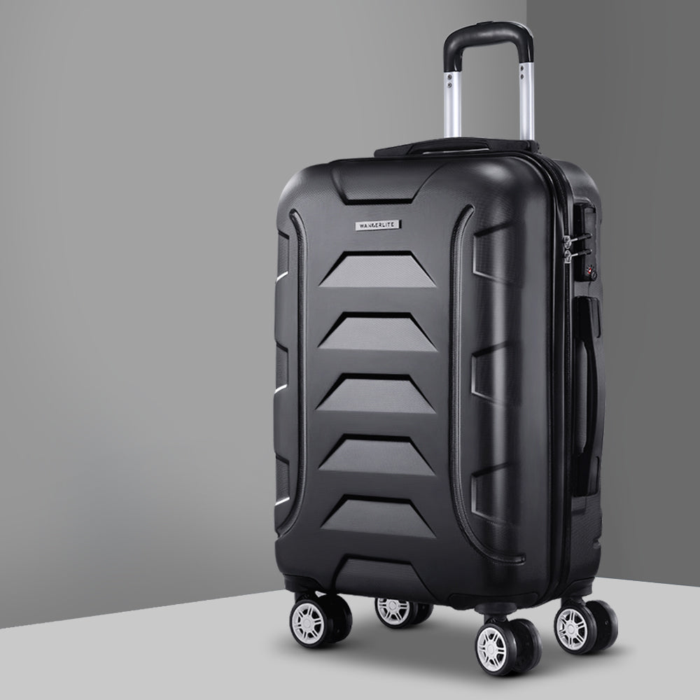 Wanderlite 20" 55cm Luggage Trolley Travel Suitcase Set | Hard Case | Lightweight | Strap