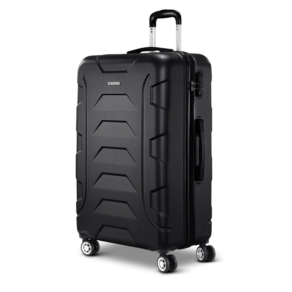 Wanderlite 28" 75cm Luggage Trolley Travel Suitcase Set | TSA | Hard Case | Lightweight | Strap