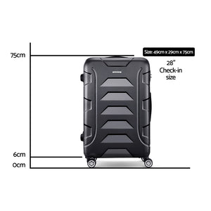 Wanderlite 28" 75cm Luggage Trolley Travel Suitcase Set | TSA | Hard Case | Lightweight | Strap