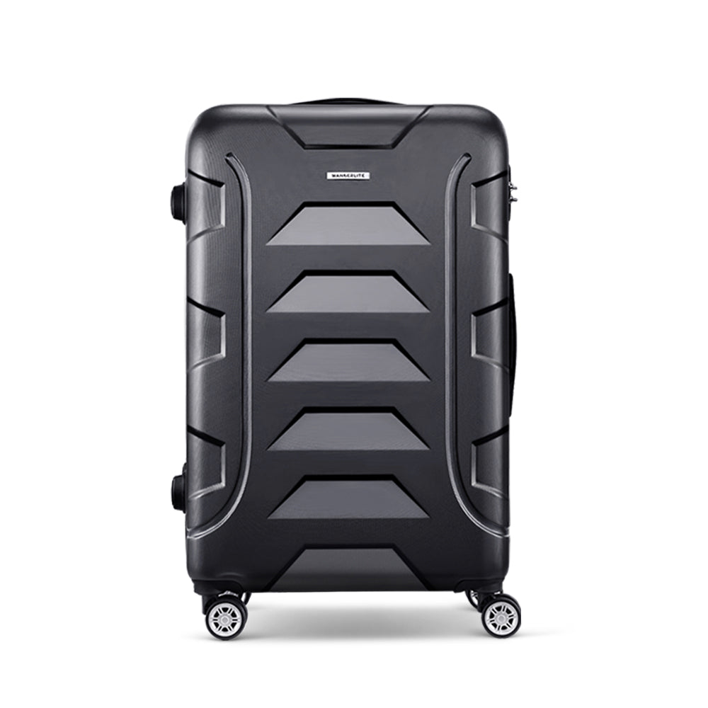 Wanderlite 28" 75cm Luggage Trolley Travel Suitcase Set | TSA | Hard Case | Lightweight | Strap