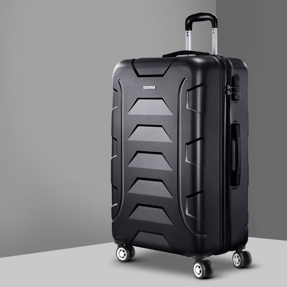 Wanderlite 28" 75cm Luggage Trolley Travel Suitcase Set | TSA | Hard Case | Lightweight | Strap