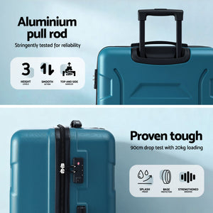 28" Hardshell Luggage | Lightweight Travel Case | TSA Lock | Teal