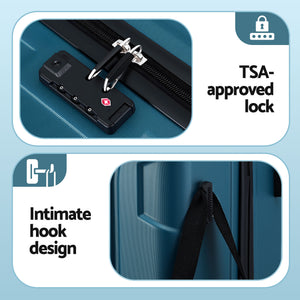 28" Hardshell Luggage | Lightweight Travel Case | TSA Lock | Teal
