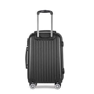 Wanderlite 24" 66cm Luggage Trolley Travel Set | Suitcase | Carry On | Hard Case | TSA Lock | Lightweight | Black