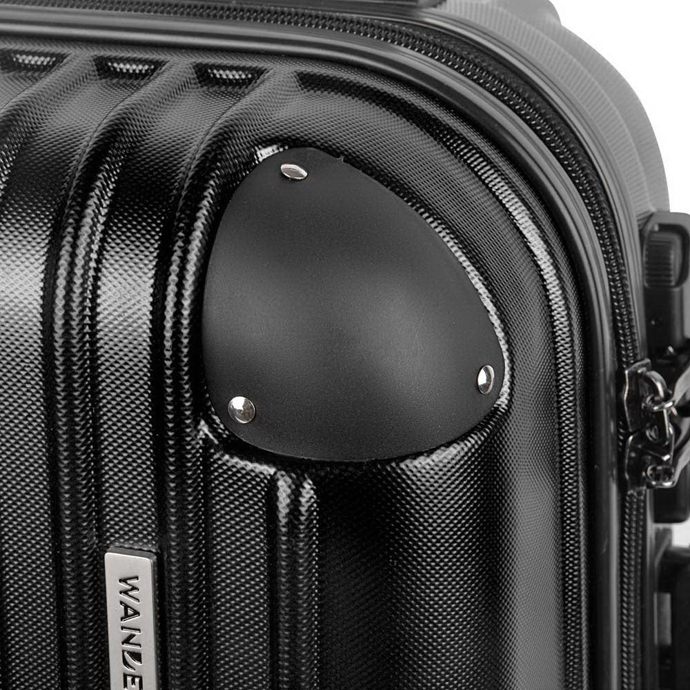 Wanderlite 28" 75cm Luggage Trolley Travel Set | Suitcase | Carry On | Hard Case | TSA Lock | Lightweight | Black