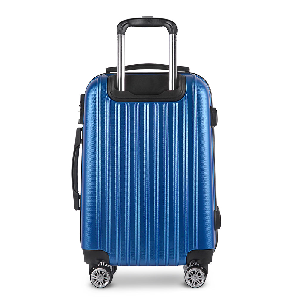 Wanderlite 28" 75cm Luggage Trolley Travel Suitcase Set | Carry On | Hard Case | TSA Lock | Lightweight | Blue