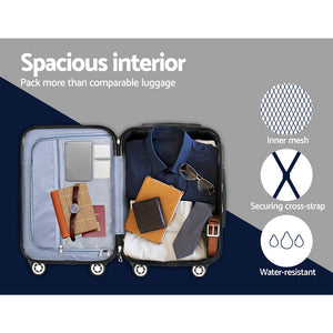 Wanderlite 28" 75cm Luggage Trolley Travel Suitcase Set | Carry On | Hard Case | TSA Lock | Lightweight | Blue