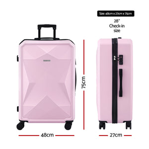 Hardshell Suitcase | 28" | Lightweight Trolley | TSA Lock | Pink