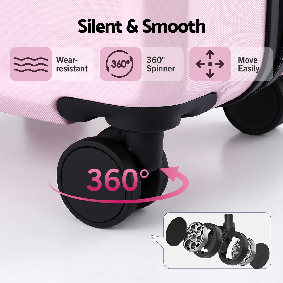 Hardshell Suitcase | 28" | Lightweight Trolley | TSA Lock | Pink