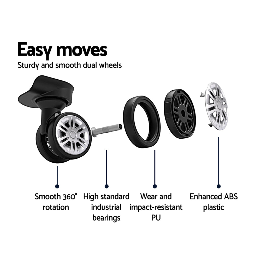 Wanderlite Luggage Set | 3pc | 20" 24" 28" | Suitcase | Hardcase Trolley | Travel | Blue