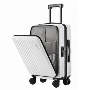 Cabin Luggage | 20" | Front Pocket | Dual TSA Lock | White