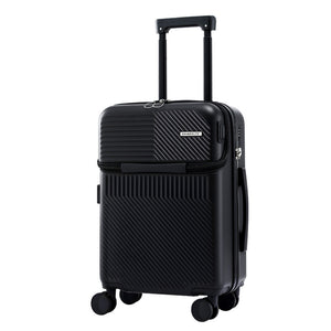 20" Carry On Luggage | Front Pocket | TSA Lock | Black