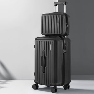Trunk Luggage Set 2pc | 12" + 20" | TSA Lock | Black