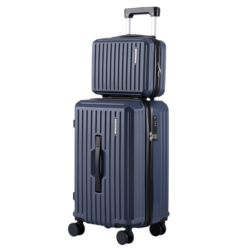 2pc Trunk Suitcase Set | 12" + 20" | TSA Lock | Navy