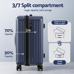 2pc Trunk Suitcase Set | 12" + 20" | TSA Lock | Navy