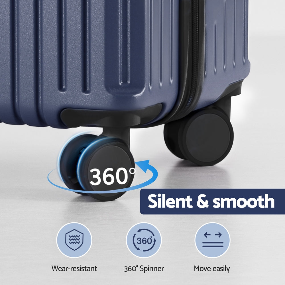 2pc Trunk Suitcase Set | 12" + 20" | TSA Lock | Navy