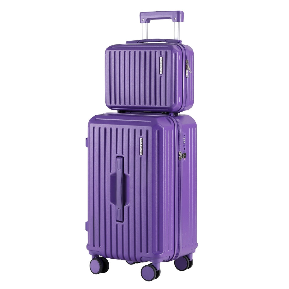 Trunk Luggage Set 2pc | 12" + 20" | TSA Lock | Purple