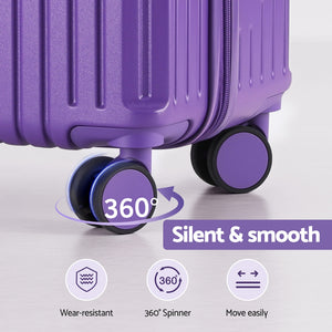 Trunk Luggage Set 2pc | 12" + 20" | TSA Lock | Purple