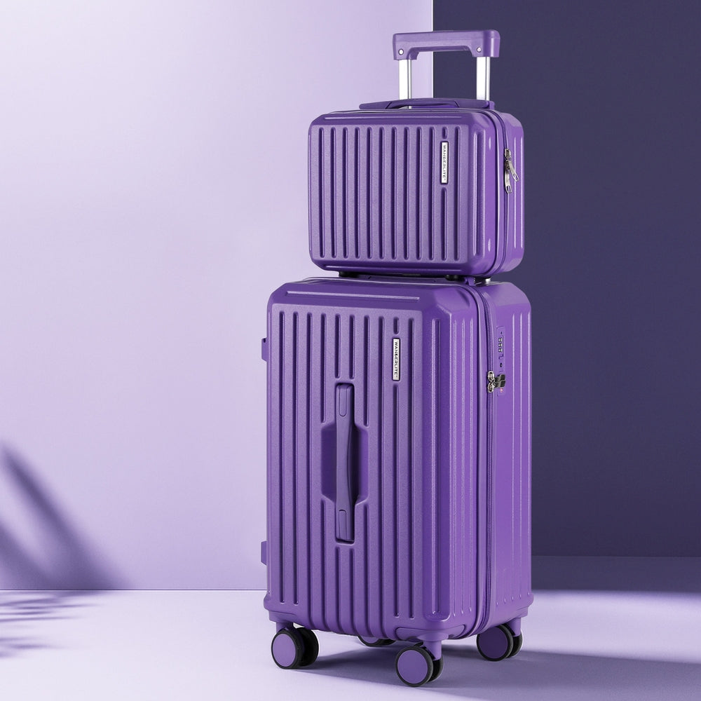 Trunk Luggage Set 2pc | 12" + 20" | TSA Lock | Purple