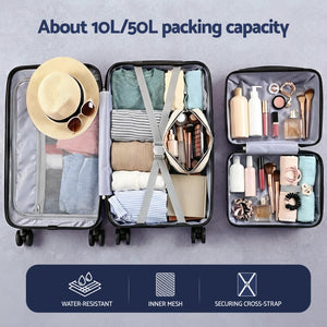 2pc Luggage Suitcase Set | 12in & 20in Carry On | TSA Lock | White