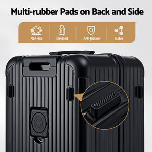 28in Luggage Suitcase | 5 Wheels | TSA Lock | Type-C Port | Black