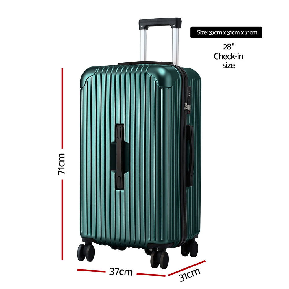 Trunk Luggage Suitcase | 28" | 5 Wheels | USB-C Port | TSA | Green