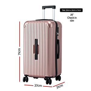 Travel Trunk Suitcase | 28" | 5 Wheels | Type-C Port | TSA | Rose Gold