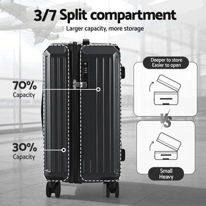 4pc Luggage Suitcase Set | Carry On Travel Cases | TSA Lock | Black