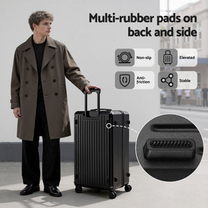 4pc Luggage Suitcase Set | Carry On Travel Cases | TSA Lock | Black