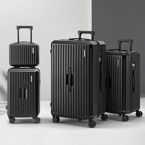 4pc Luggage Suitcase Set | Carry On Travel Cases | TSA Lock | Black