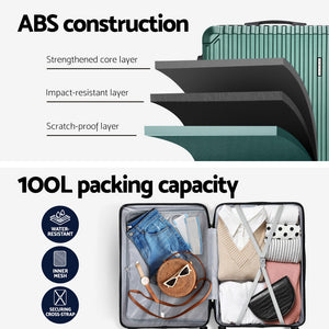 28" Hard Case Suitcase | TSA Lock | Carry-On Set | Green