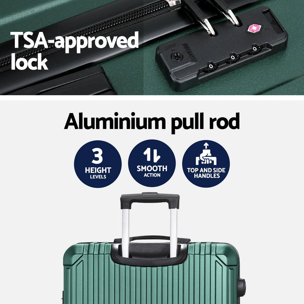 28" Hard Case Suitcase | TSA Lock | Carry-On Set | Green