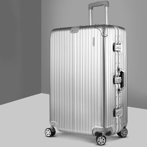 Wanderlite 28" Luggage Trolley | Travel Suitcase Set | TSA | Carry On | Lightweight | Aluminum | Silver