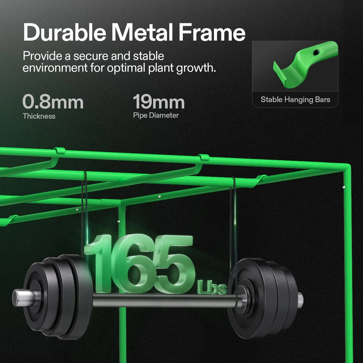 Large Indoor Grow Tent | 244cm x 244cm x 203cm | 600D Oxford | Lightproof Mylar Lined