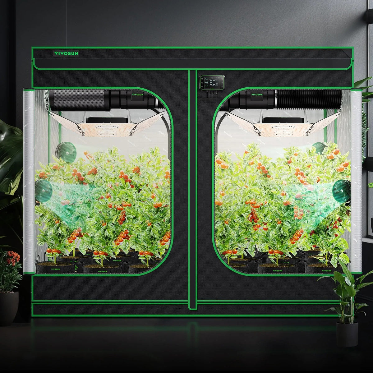 Large Indoor Grow Tent | 244cm x 244cm x 203cm | 600D Oxford | Lightproof Mylar Lined