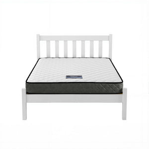 Giselle Single Mattress and Artiss Bed Frame Set White Solid Pine with 16cm Mattress