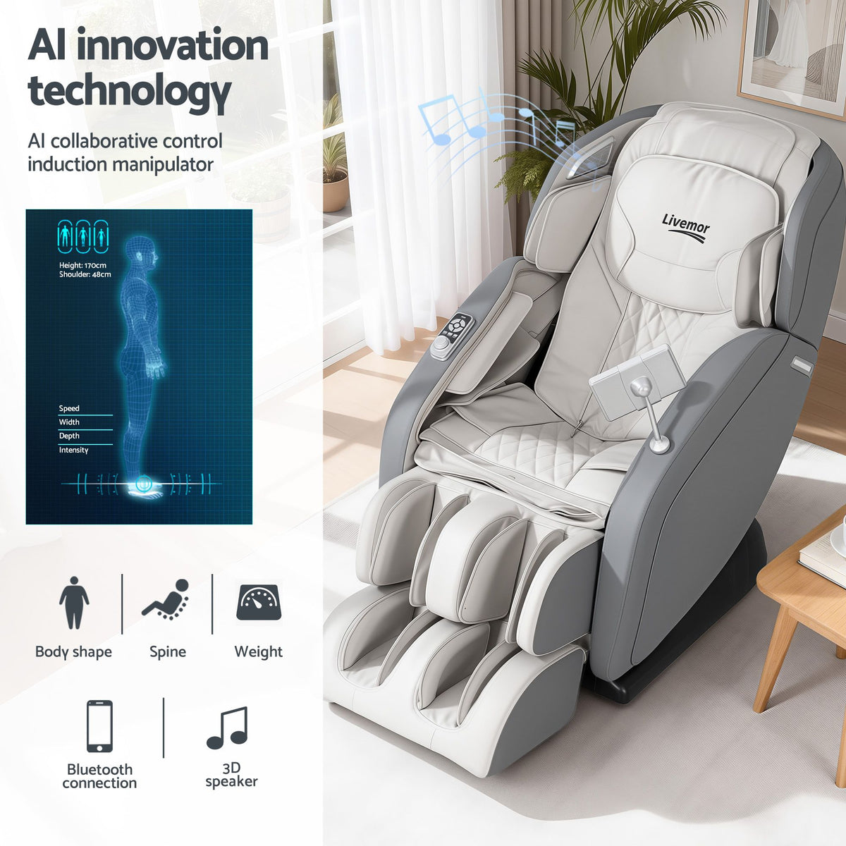 Livemor | 4D Massage Chair | Electric Recliner | Home Massager | Gary