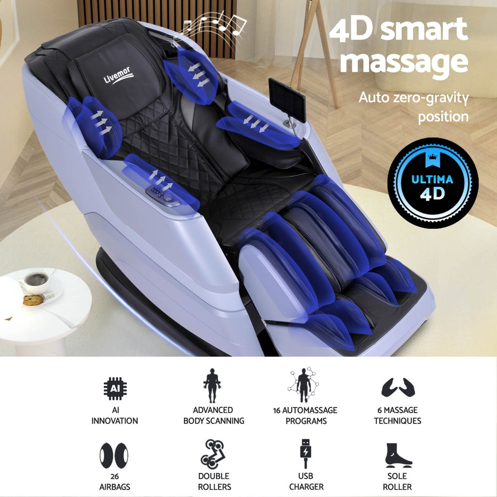 Livemor | 4D Massage Chair | Electric Recliner | Home Massager | Miraj