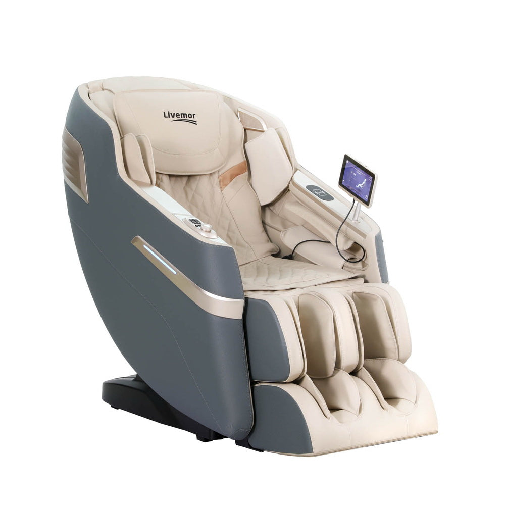 Livemor | 4D Massage Chair | Electric Recliner | Home Massager | Gray Sina