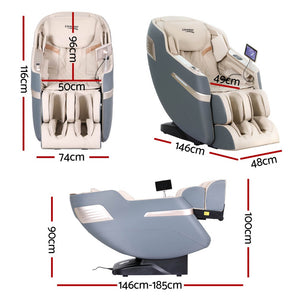 Livemor | 4D Massage Chair | Electric Recliner | Home Massager | Gray Sina