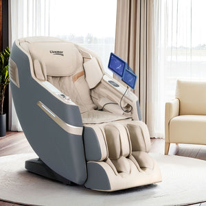 Livemor | 4D Massage Chair | Electric Recliner | Home Massager | Gray Sina